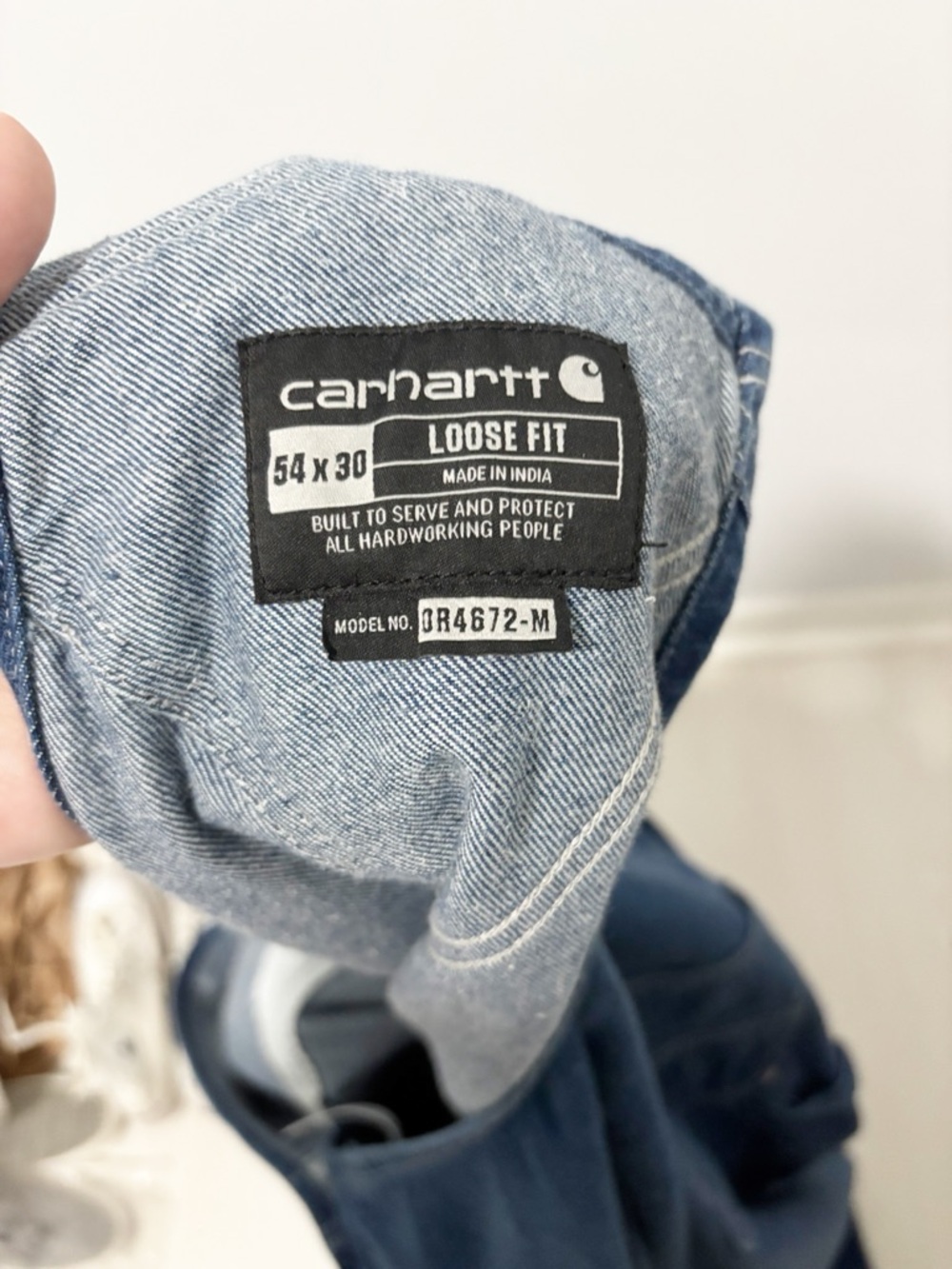 Carhartt Denim Work Bib Overalls Mens Size 54 Big and Tall Workwear Outdoor Farm - Picture 9 of 11